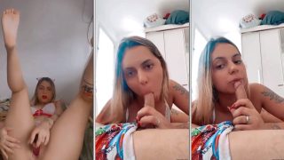 Namorada novinha gostosa mamando pau duro do comedor