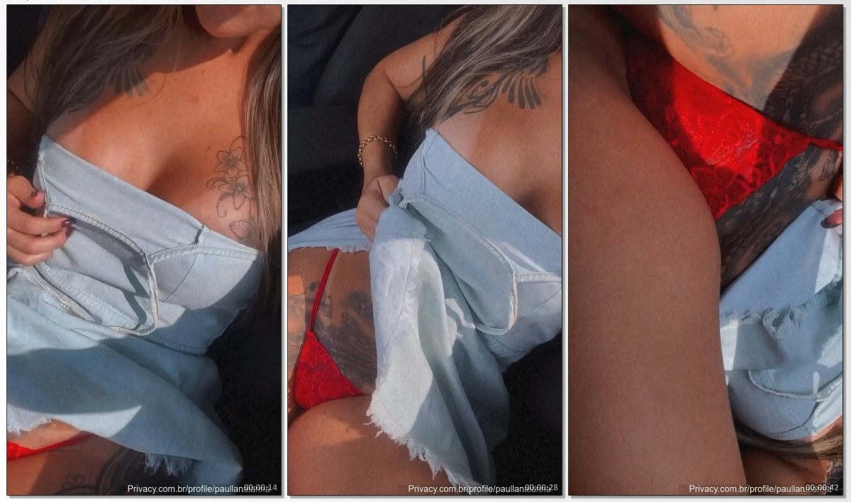 Paulla Naianna exibindo a calcinha e os peitos no uber doida pra levar pirocada