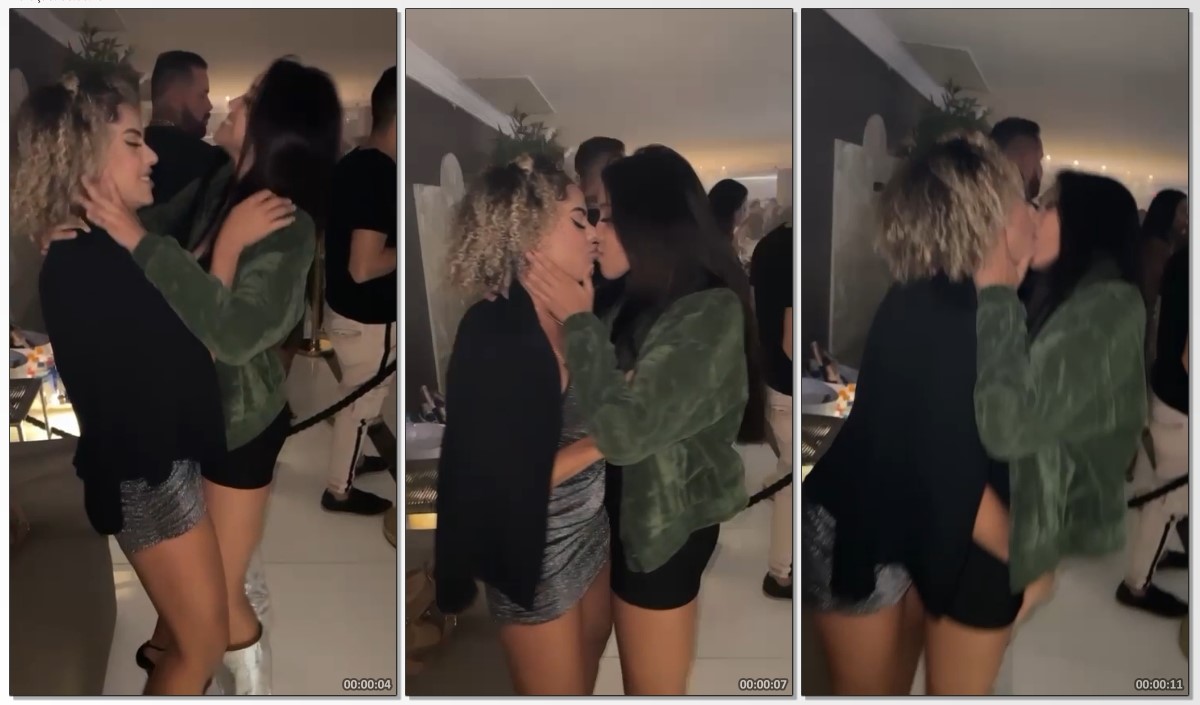 Pegação lesbica Karlyane Menezes moreninha gostosa  beijando amiga gostosa em festinha