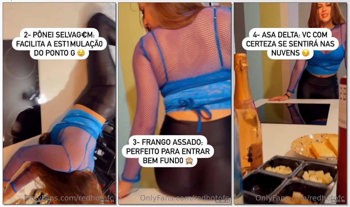 Red Hot ruivinha bem gostosa dando uma aula de como transar na mesa