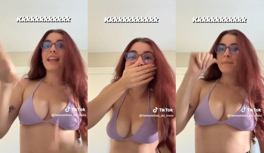 Vídeo vazado da Catarina Paolino toda gostosa pagando peitinho no Tiktok