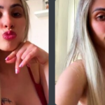 AmandaBabydoll peladinha de pernas abertas exibindo a xoxotinha