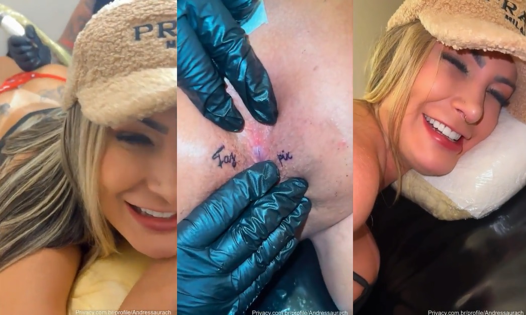 Andressa Urach puta maravilhosa fazendo uma tatuagem no cu