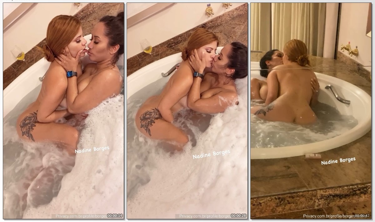 Nadine Borges fazendo sexo com amiga ruiva pelada