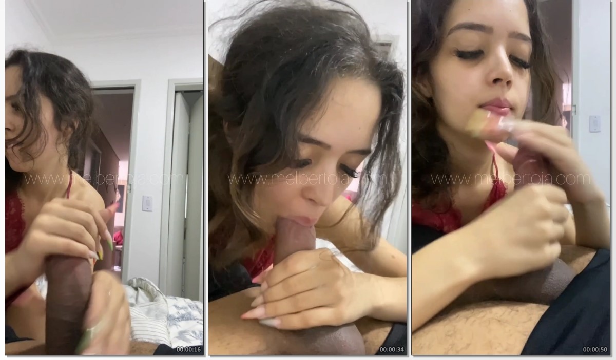 Ninfeta amadora fazendo um boquete delicioso