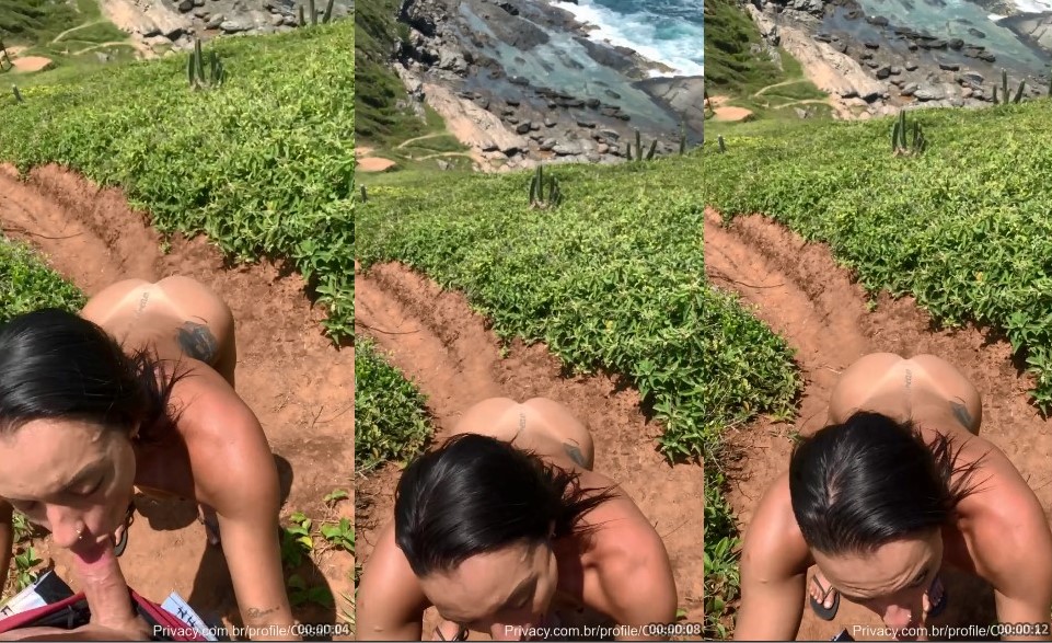 Casal Tk esposa mamando gostosa na praia de nudismo