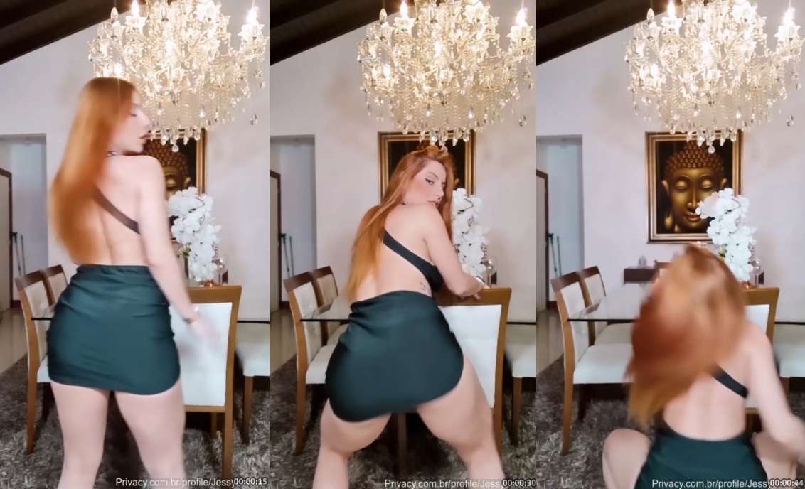 Jessy Ledux ruiva gostosa sensualizando enquanto dança funk