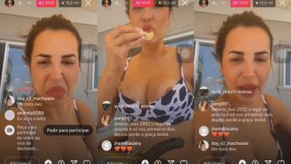 Doutora Deolane pagando peitinho ao vivo em live no instagram