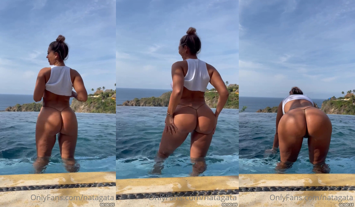 Natalia Garibotto pelada em publico lavando a buceta no rio
