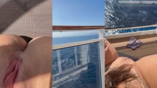 Aline Lary nua tomando sol na buceta na cabine do cruzeiro
